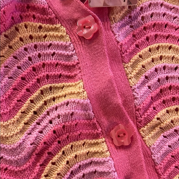 Sincerely Jules Pink Crochet Two-Piece Set | Cardigan + Midi Skirt | NWT - Picture 5 of 8